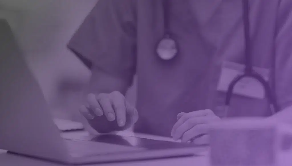 Healthcare worker on computer