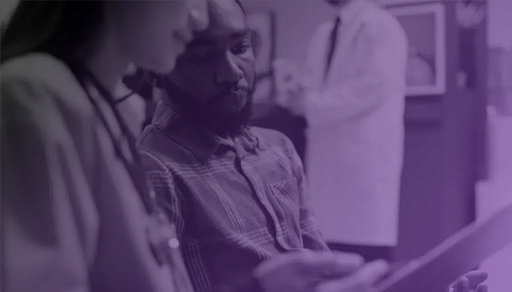 healthcare professionals discussing workflow